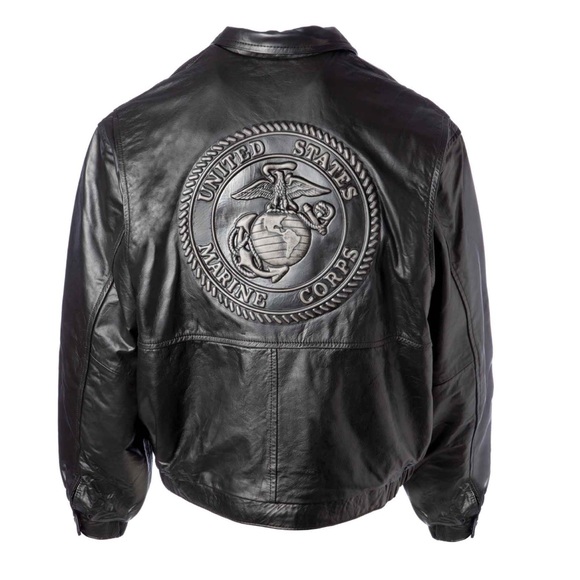 Mens Marine Corps Leather Jacket - Picture 5 of 5